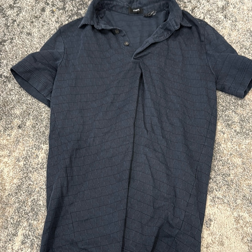 Navy men’s theory short sleeve polo size small